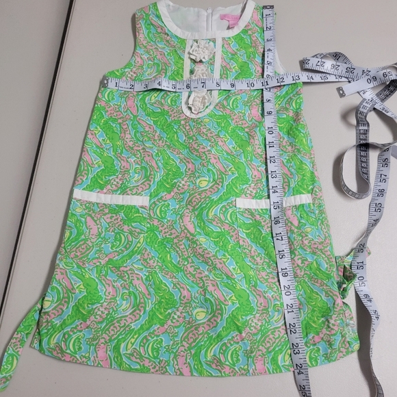Lilly Pulitzer Green and Pink Sleeveless Girls Dress. - Picture 10 of 12